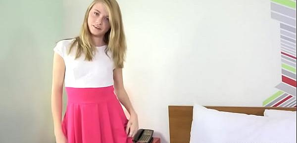  Solo blonde teen slut, Hannah Hays is masturbating, in 4K